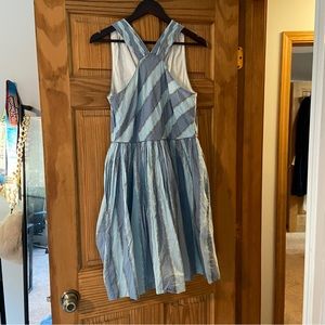Anthropologie Girls from Savoy Blue Halter Striped Dress
